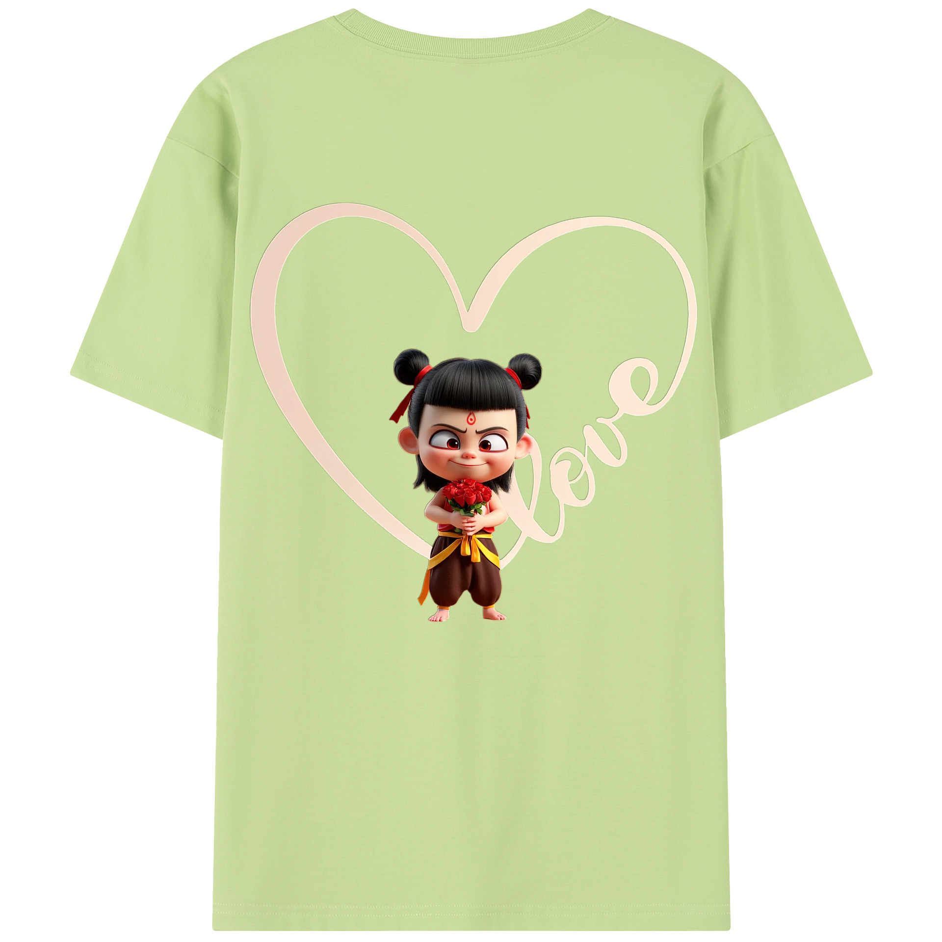 （画像用） Ne Zha 2 ナタ 魔童の大暴れ 綿100％半袖Tシャツ（背面プリント）